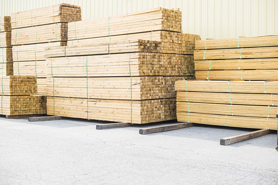 Union Grove Lumber Barn Lumber Stacked